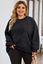 Picture of PLUS SIZE PLAIN BLACK SWEATSHIRT CORDED ROUND NECK